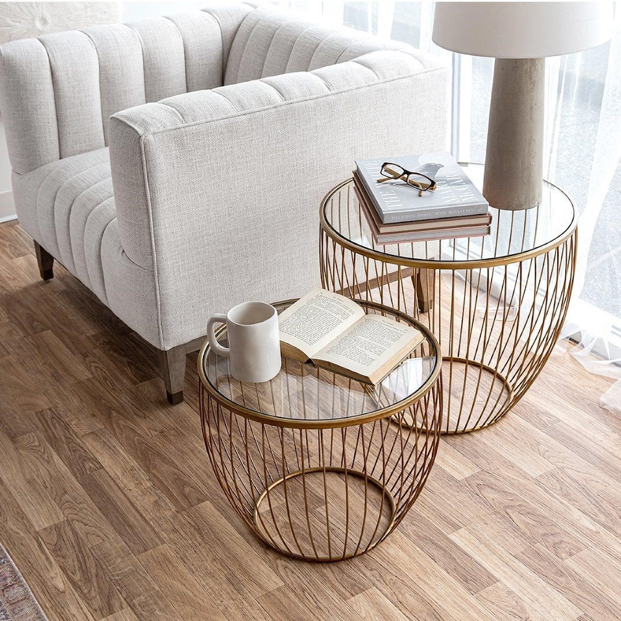 Style In Form Cyclone Cyclone Gold Accent Tables