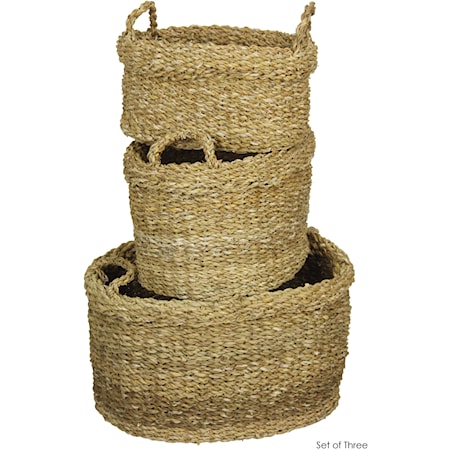 Set of 3 Hand Woven Nesting Baskets