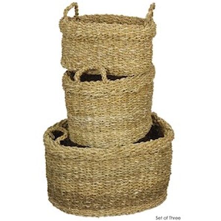 Set of 3 Hand Woven Nesting Baskets