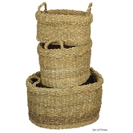 Set of 3 Hand Woven Nesting Baskets