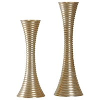 Set of Two Contemporary Candle Holders