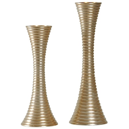 Set of Two Contemporary Candle Holders