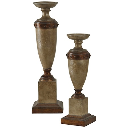 Traditional Pair of Candleholders 