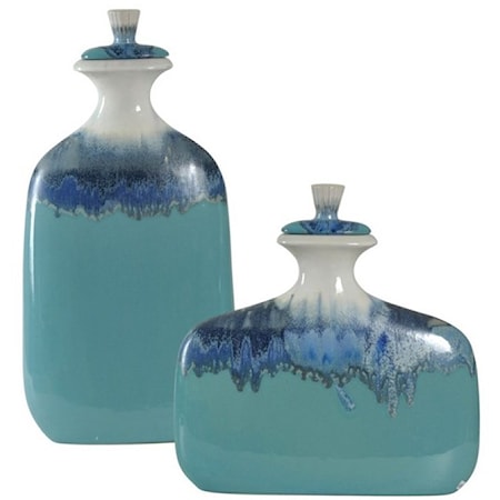 Set of Two Ceramic Jars