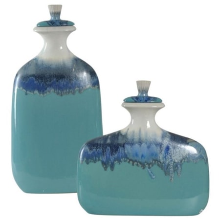 Set of Two Ceramic Jars