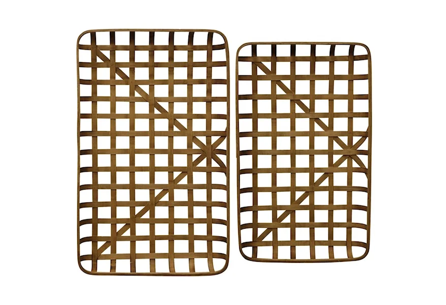 Accessories Set of Two Bamboo Trays by StyleCraft at Alison Craig Home Furnishings