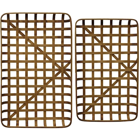 Paracel Natural, Industrial Traditional, Set of Two Bamboo Trays
