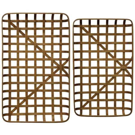 Set of Two Bamboo Trays
