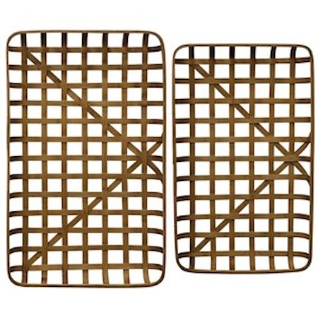 Set of Two Bamboo Trays