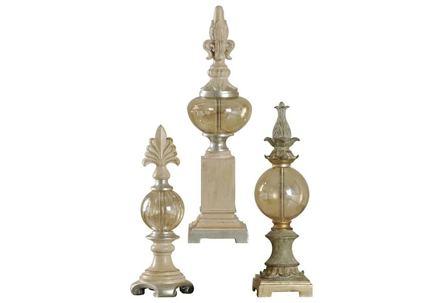 Accessories Set of 3 Decorative Finials by StyleCraft at Alison Craig Home Furnishings