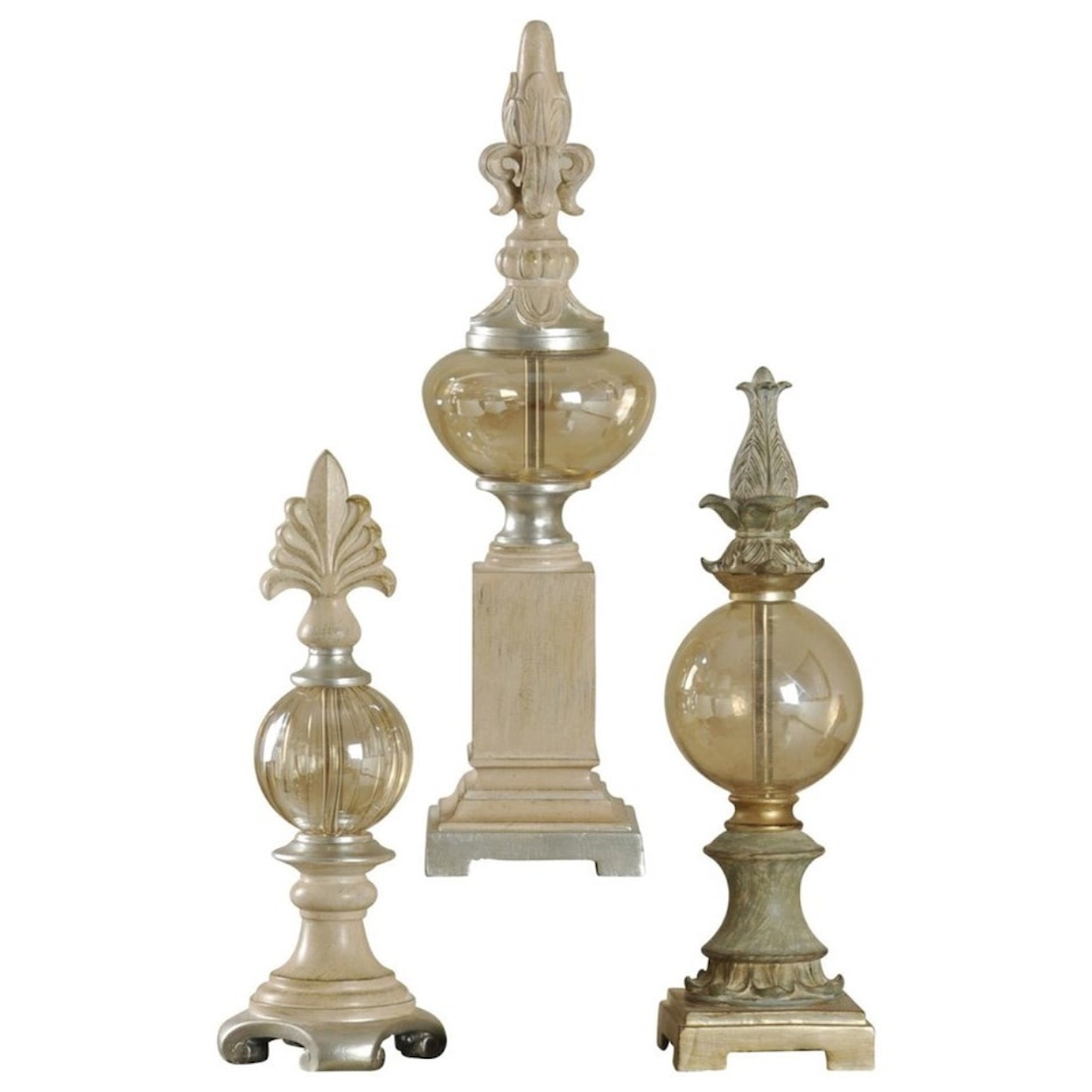 StyleCraft Accessories STY/SET OF 3 DECORATIVE | FINIALS IN PLATED 