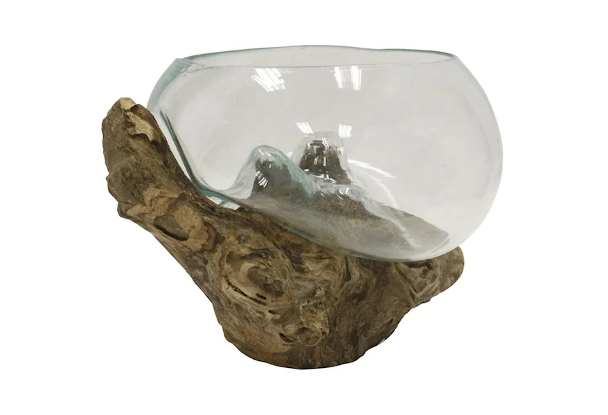 Accessories Wood and Glass Bowl by StyleCraft at Alison Craig Home Furnishings