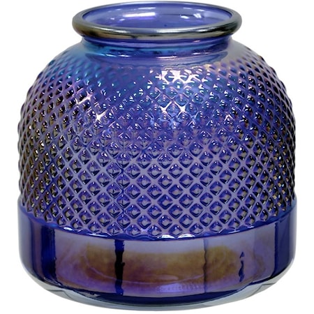 Diamond Stud Violet Pearl Recycled Spanish Glass Vase