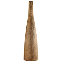 Natural Hyacinth Large Vase with a Washed Brown Finish