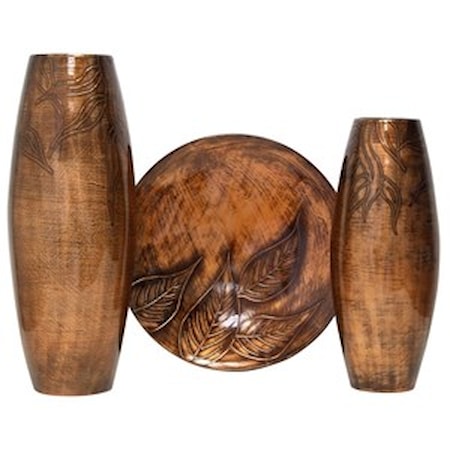 Set of 2 Vases and 1 Charger