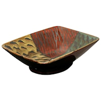 Multi-Colored Rectangular Ceramic Bowl