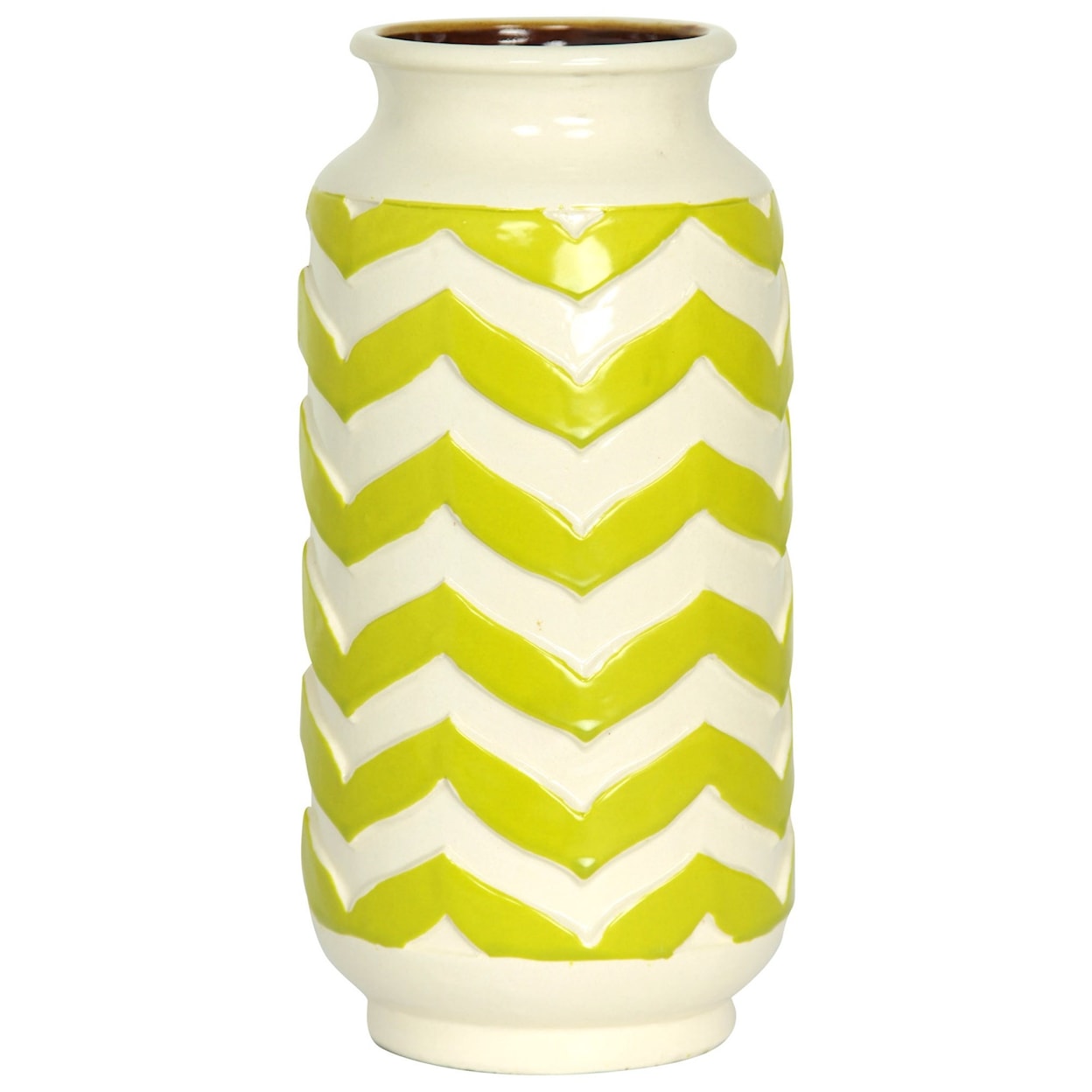 StyleCraft Accessories Chevron Striped Ceramic Vase