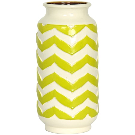Chevron Striped Ceramic Vase