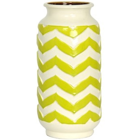 Chevron Striped Ceramic Vase