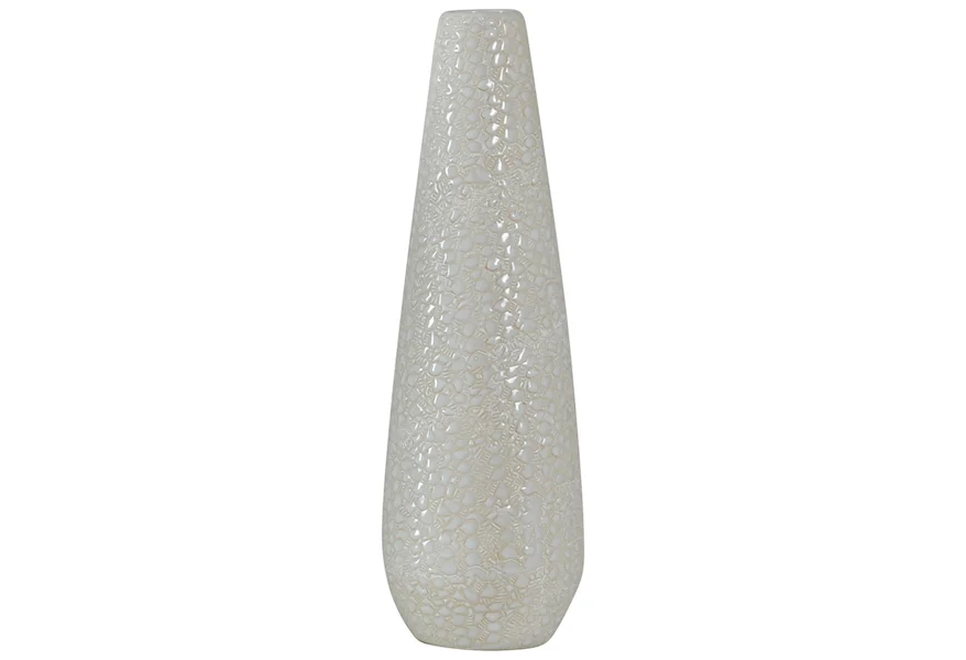 Accessories White Stoneware Vase by StyleCraft at Westrich Furniture & Appliances