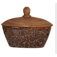 Brown Textured Ceramic Box