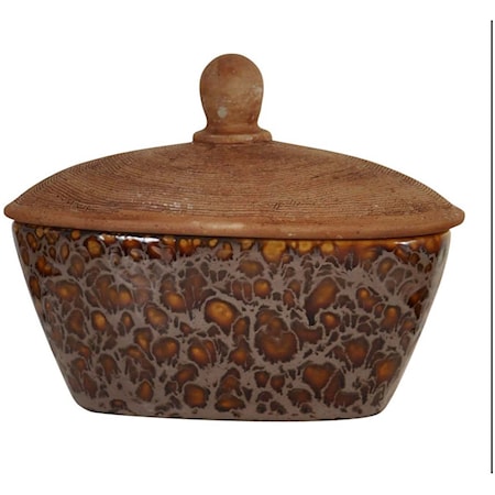 Brown Textured Ceramic Box
