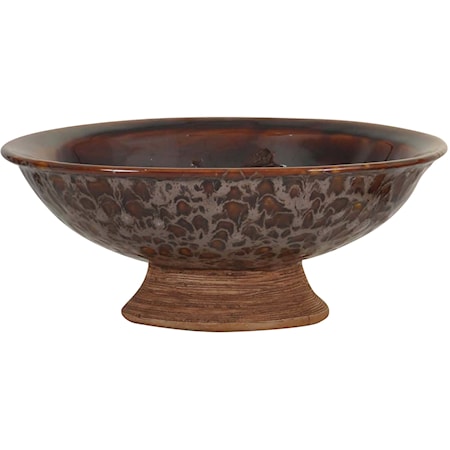 Brown Textured Ceramic Bowl