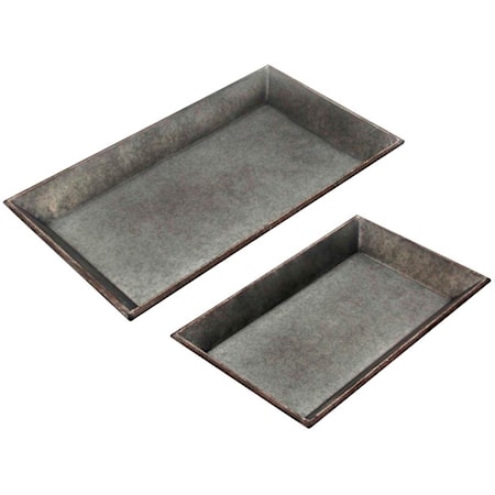 Set of 2 Metal Trays