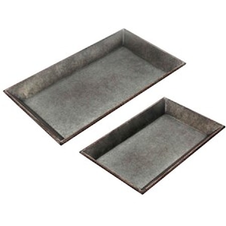 Set of 2 Metal Trays