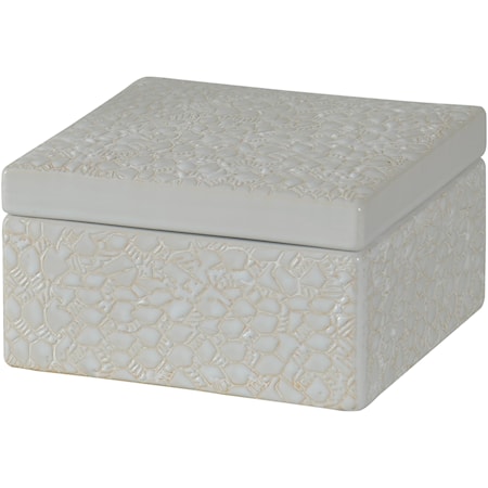 White Square Stoneware Box