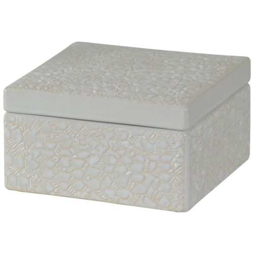 White Square Stoneware Box