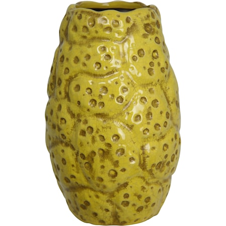 Small Textured Yellow Vase