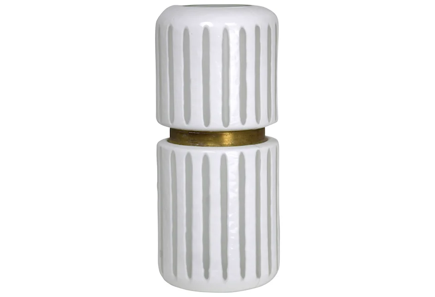 Accessories White Glass Vase by StyleCraft at Alison Craig Home Furnishings