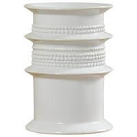 Cylindrical White Ceramic Vase