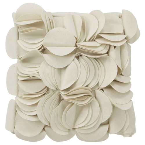 Ivory Accent Pillow with Leaf Petals