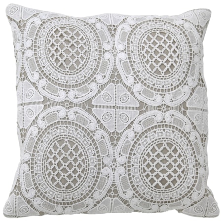 Gray/White Accent Pillow
