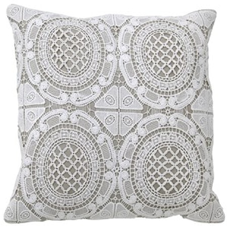 Gray/White Accent Pillow