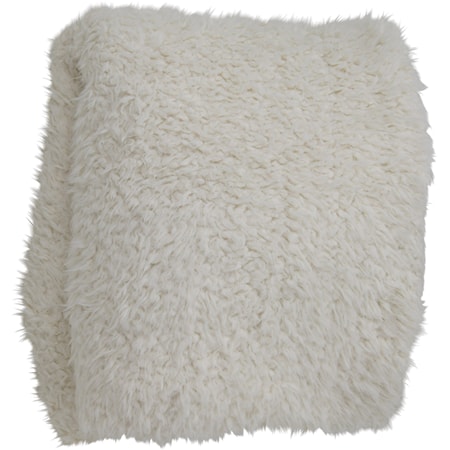 Ivory Oversized Faux Fur Throw Blanket