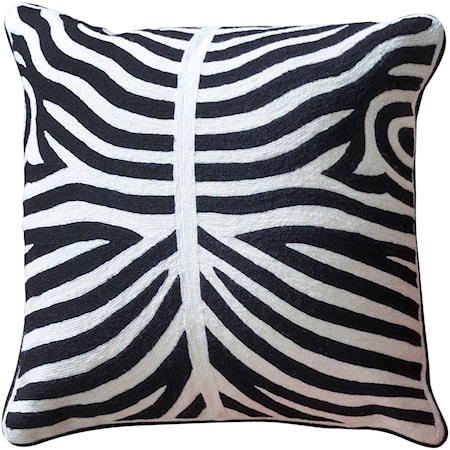 Black and White Zebra-Patterned Accent Pillow