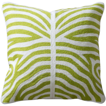 Green and White Accent Pillow
