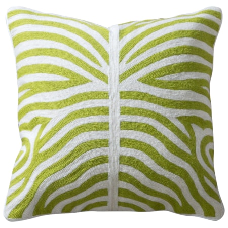 Green and White Accent Pillow