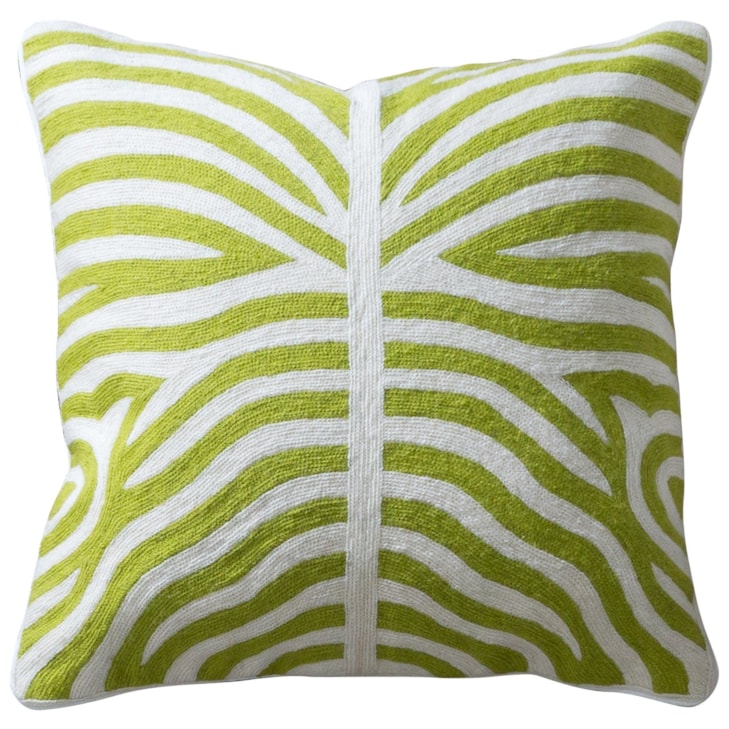 StyleCraft Accessories Green and White Accent Pillow