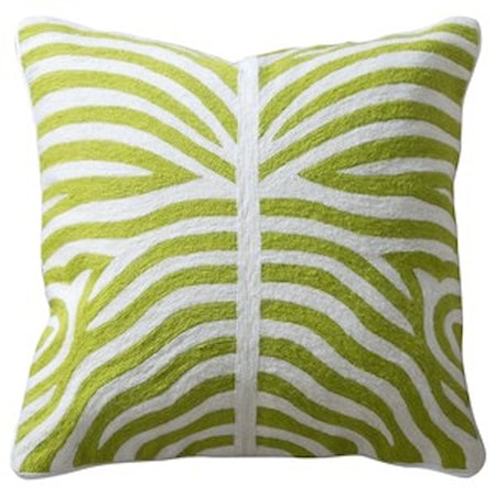 Green and White Accent Pillow