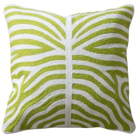 Green and White Accent Pillow