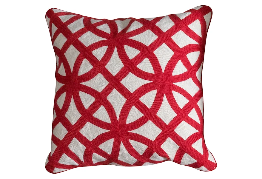Accessories Red and White Accent Pillow by StyleCraft at Weinberger's Furniture