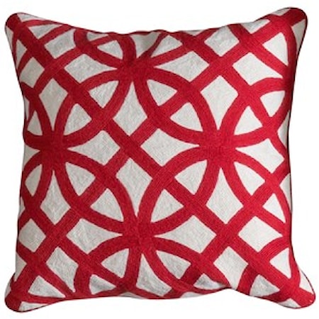 Red and White Accent Pillow