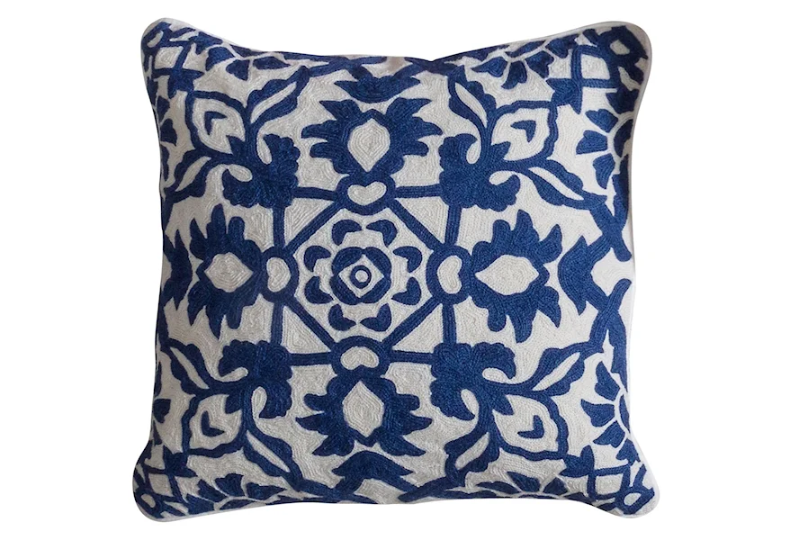 Accessories Blue and White Accent Pillow by StyleCraft at Weinberger's Furniture