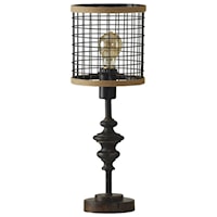 Metal Mini Lamp with Cage Shade