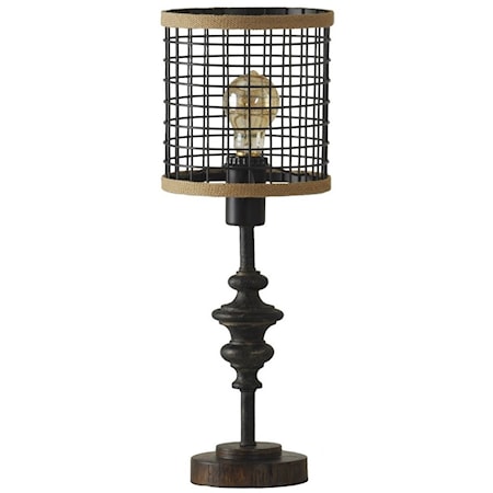 Metal Mini Lamp with Cage Shade