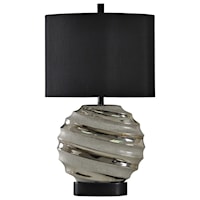 Smooth Silver Ceramic Table Lamp